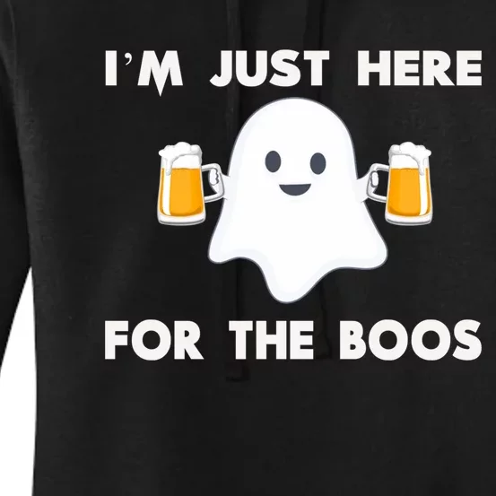 IM Just Here For The Boos Hoodie Funny Halloween Beer Women's Pullover Hoodie