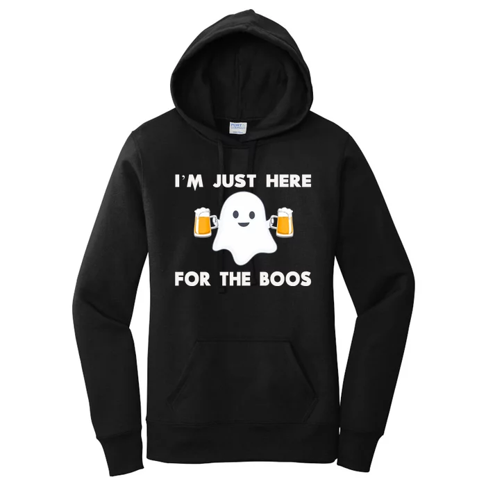 IM Just Here For The Boos Hoodie Funny Halloween Beer Women's Pullover Hoodie