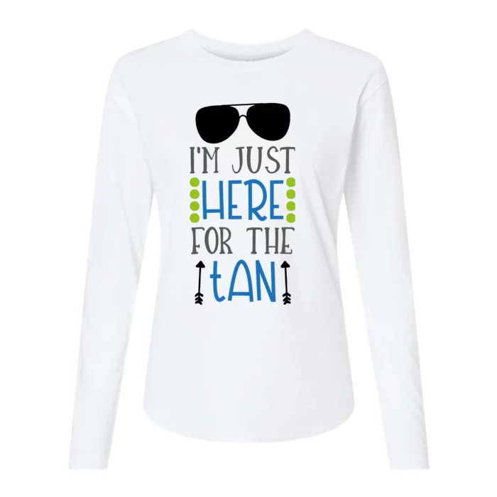 I’M Just Here For The Tan Womens Cotton Relaxed Long Sleeve T-Shirt