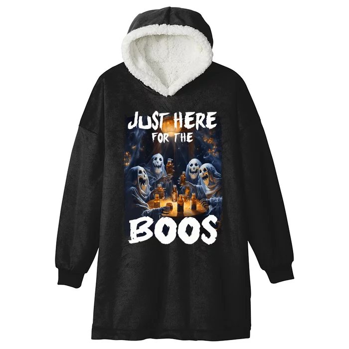 Im Just Here For The Boos Ghost Funny Halloween Hooded Wearable Blanket