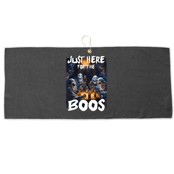 Im Just Here For The Boos Ghost Funny Halloween Large Microfiber Waffle Golf Towel