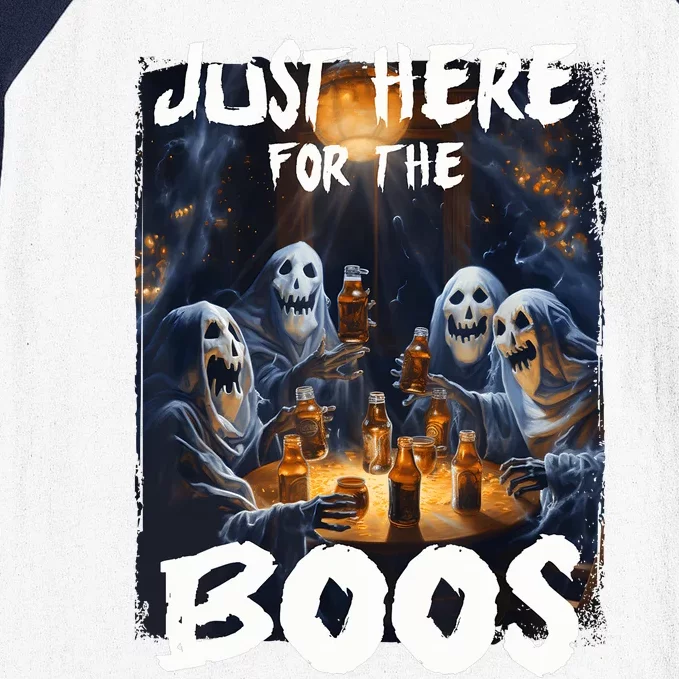 Im Just Here For The Boos Ghost Funny Halloween Baseball Sleeve Shirt