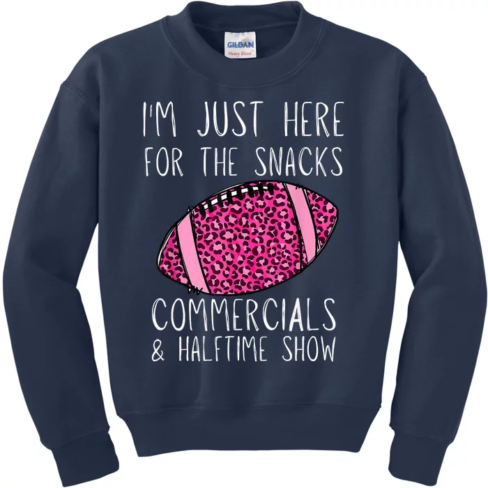 I'm Just Here For The Commercials, Snacks Football Kids Sweatshirt