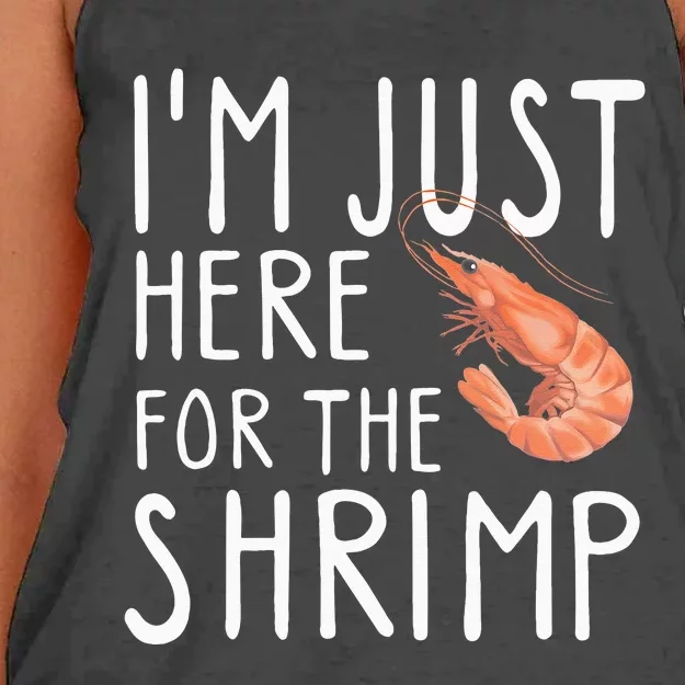 I'm Just Here For The Shrimp Crawfish Crab Seafood Lover Women's Knotted Racerback Tank