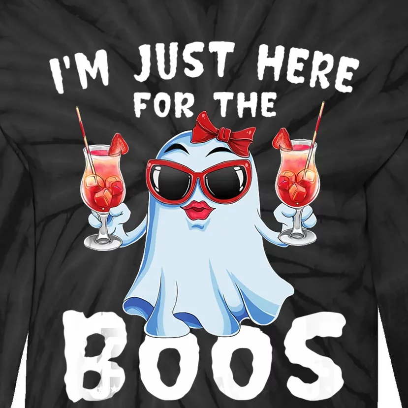 IM Just Here For The Boos Funny Halloween Gift Women Ghost Tie-Dye Long Sleeve Shirt