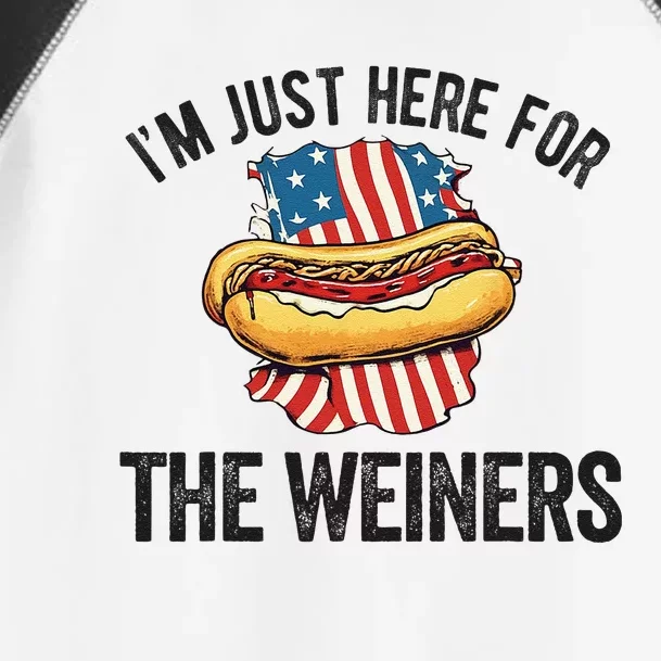 Im Just Here For Weiners Funny 4th July Hot Dog Sausage Gift Toddler Fine Jersey T-Shirt