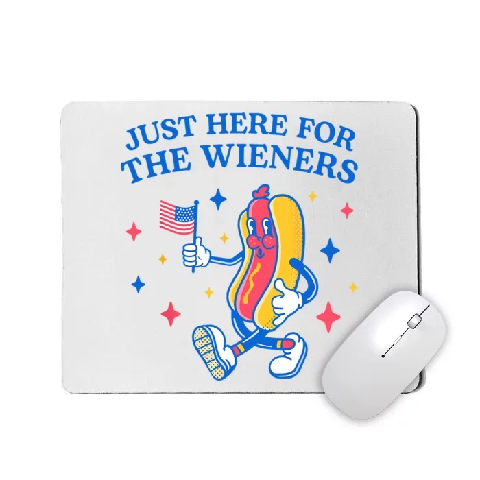 Im Just Here For The Wieners Funny Fourth Of July Mousepad