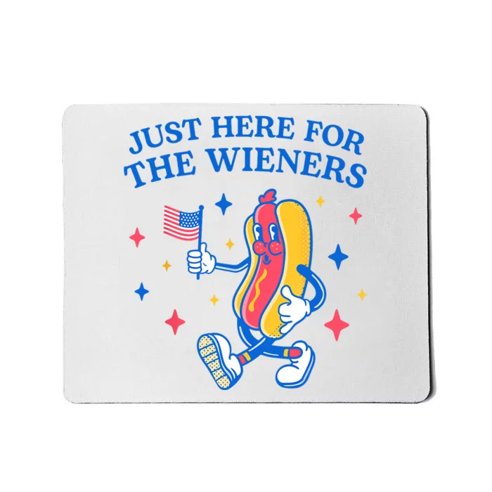 Im Just Here For The Wieners Funny Fourth Of July Mousepad