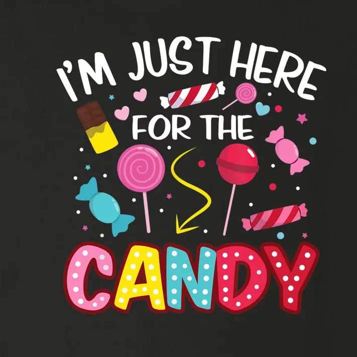 I'm Just Here For The Candy Halloween Cute Lollipop Sweets Toddler Long Sleeve Shirt