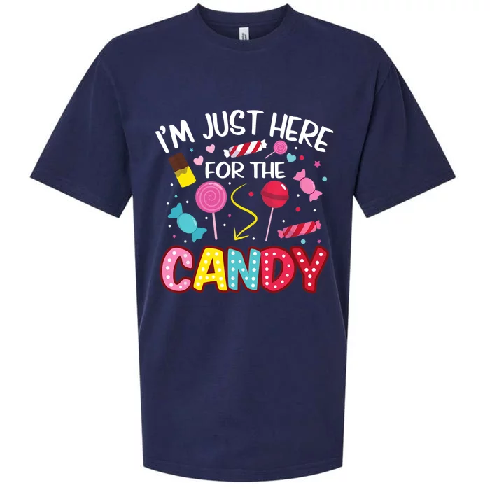 I'm Just Here For The Candy Halloween Cute Lollipop Sweets Sueded Cloud Jersey T-Shirt