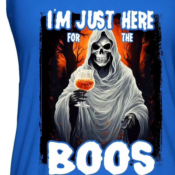 Im Just Here For The Boos Ghost Funny Halloween Ladies Essential Flowy Tank