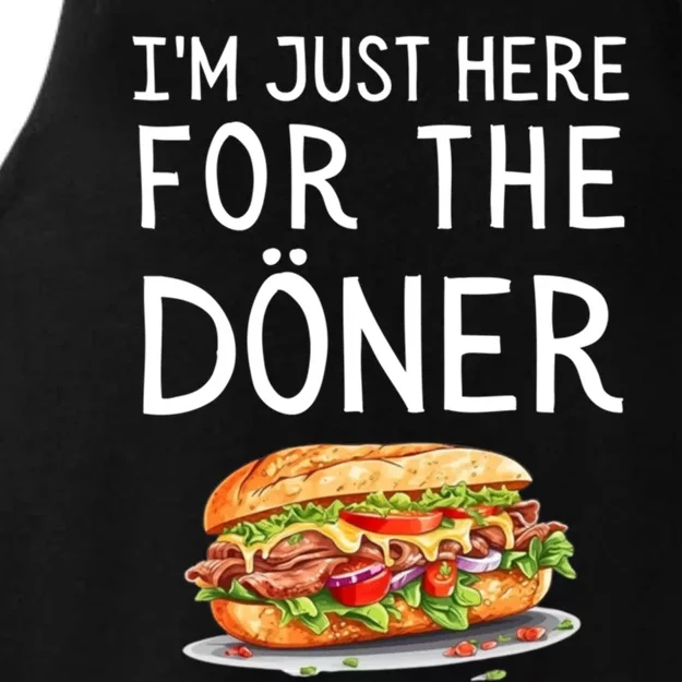 IM Just Here For The Doner Funny Kebab Food Gift Ladies Tri-Blend Wicking Tank