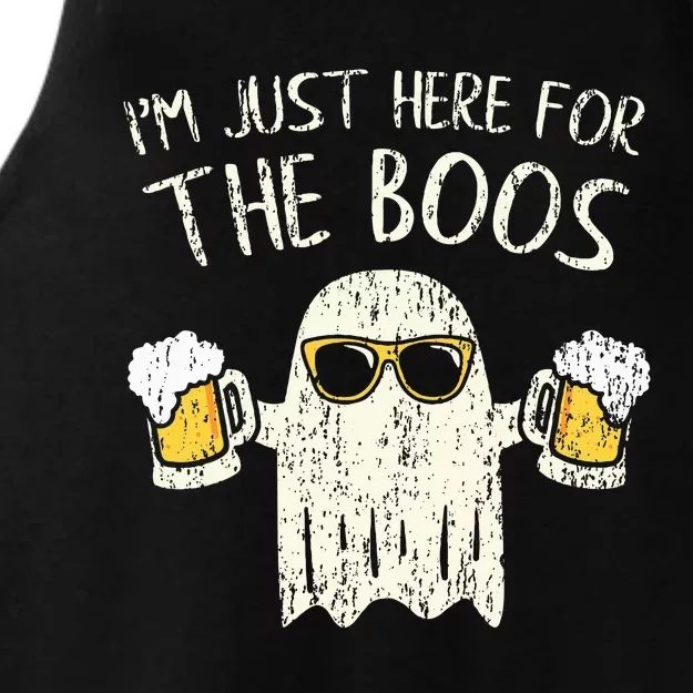 Im Just Here For The Boos Funny Gift Halloween Ghost Ladies Tri-Blend Wicking Tank