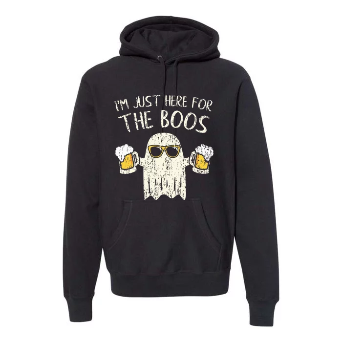 Im Just Here For The Boos Funny Gift Halloween Ghost Premium Hoodie