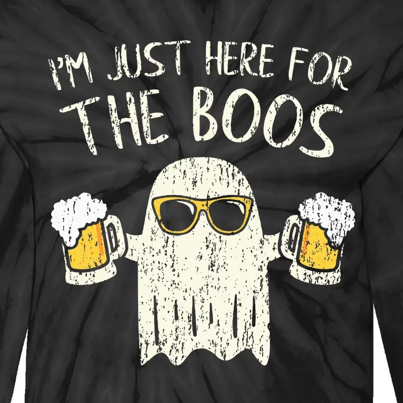 Im Just Here For The Boos Funny Gift Halloween Ghost Tie-Dye Long Sleeve Shirt