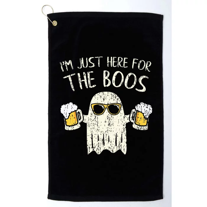 Im Just Here For The Boos Funny Gift Halloween Ghost Platinum Collection Golf Towel