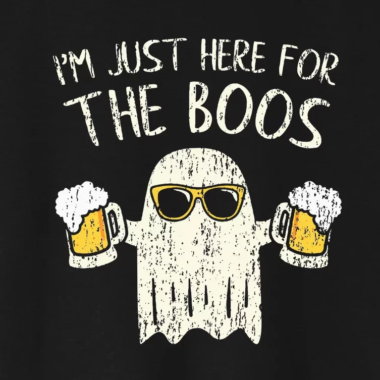 Im Just Here For The Boos Funny Gift Halloween Ghost Women's Crop Top Tee