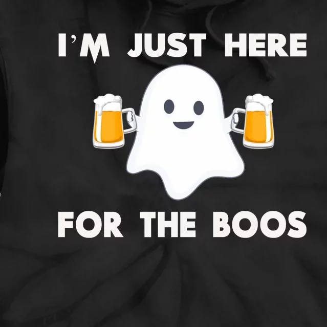 Im Just Here For The Boos Funny Halloween Beer Tie Dye Hoodie