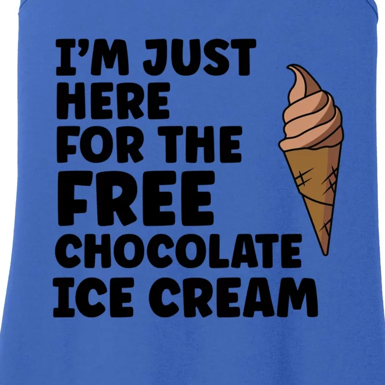 IM Just Here For The Free Ice Chocolate Cream Summer Gift Ladies Essential Tank