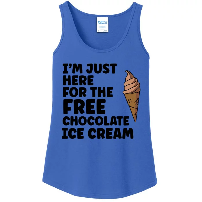 IM Just Here For The Free Ice Chocolate Cream Summer Gift Ladies Essential Tank