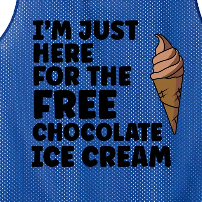 IM Just Here For The Free Ice Chocolate Cream Summer Gift Mesh Reversible Basketball Jersey Tank