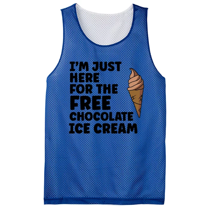 IM Just Here For The Free Ice Chocolate Cream Summer Gift Mesh Reversible Basketball Jersey Tank