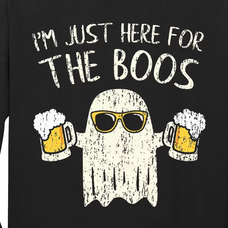 Im Just Here For The Boos Funny Gift Halloween Ghost Long Sleeve Shirt