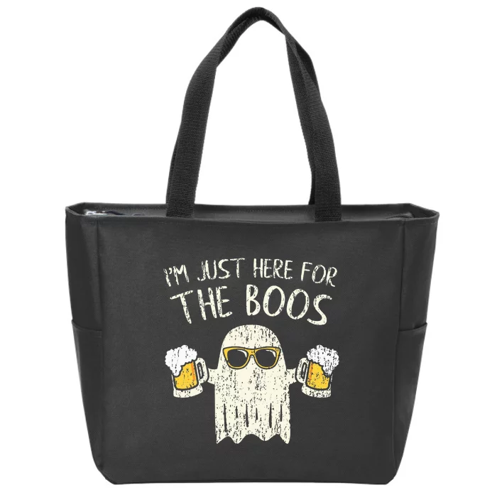 Im Just Here For The Boos Funny Gift Halloween Ghost Zip Tote Bag