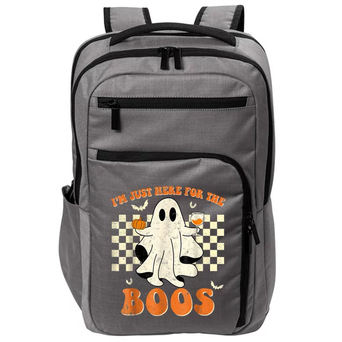 IM Just Here For The Boos Ghost Retro Groovy Halloween Impact Tech Backpack