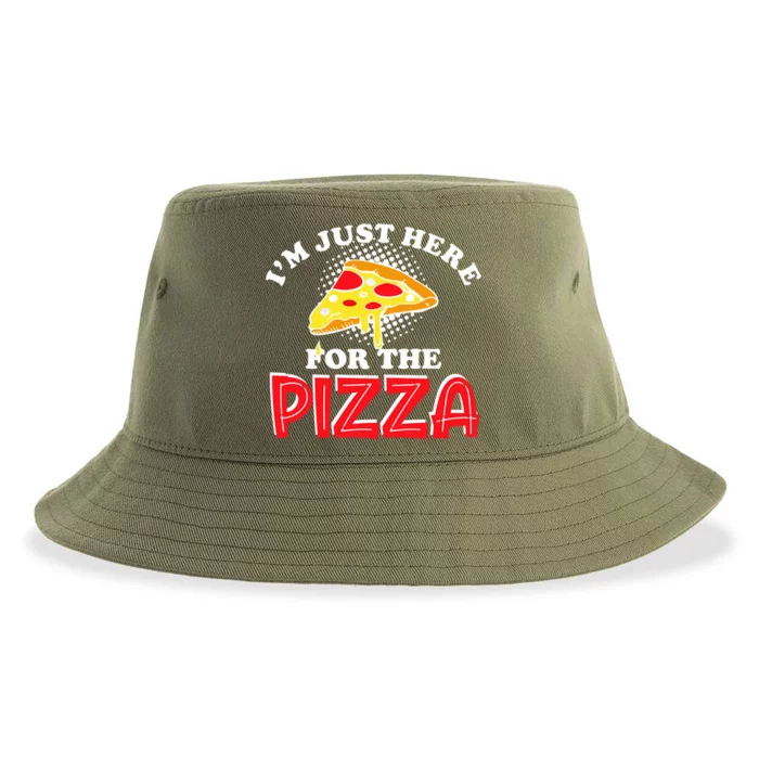 Im Just Here For The Pizza I Love Pizza Food Lover Gift Sustainable Bucket Hat