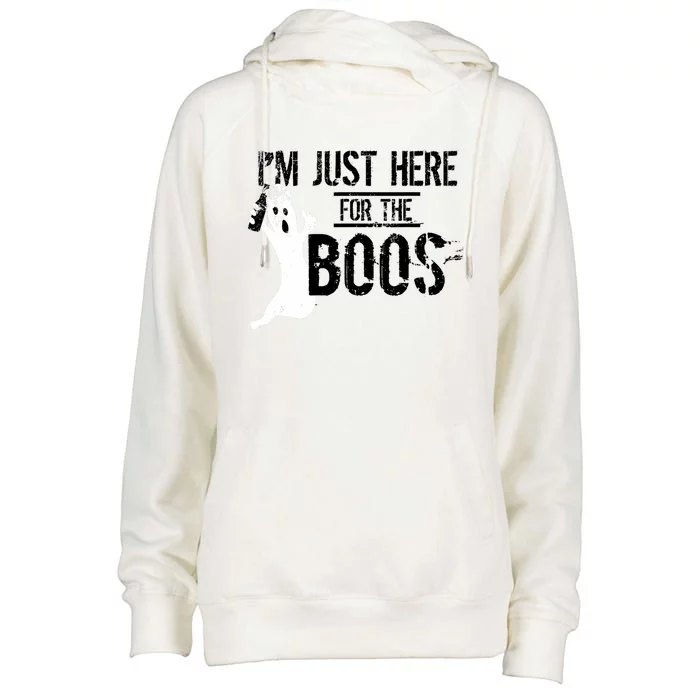 IM Just Here For The Boos Halloween Womens Funnel Neck Pullover Hood