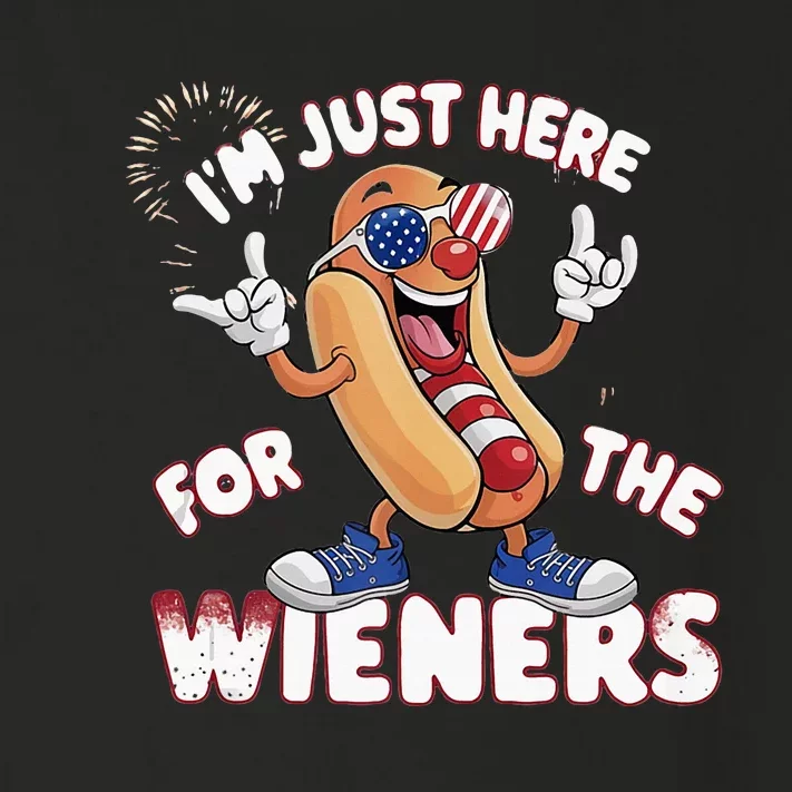 IM Just Here For The Weiners 4th Of July Patriotic Toddler Long Sleeve Shirt