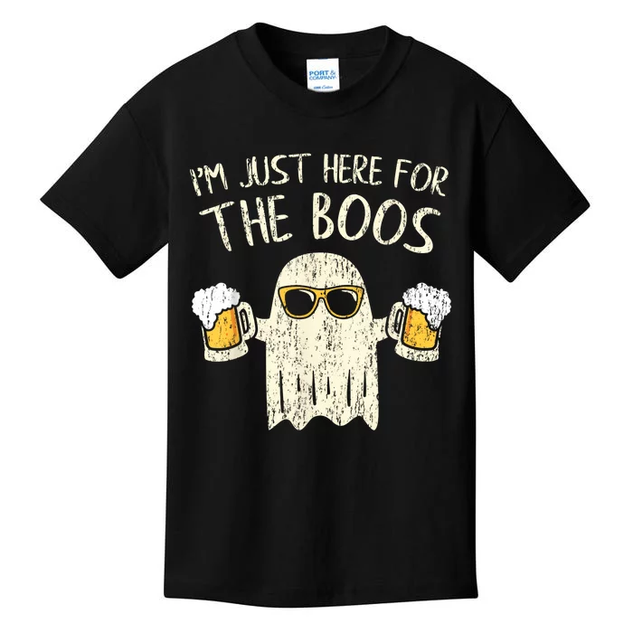 Im Just Here For The Boos Funny Gift Halloween Ghost Kids T-Shirt