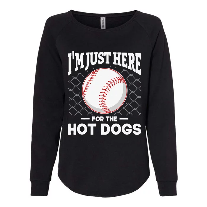 I'm Just Here For The Hot Dogs Summer Baseball Game Hotdog Womens California Wash Sweatshirt