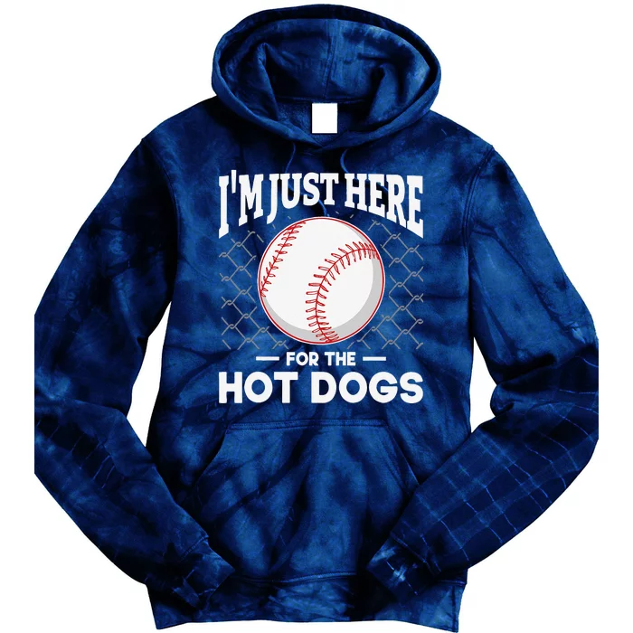 I'm Just Here For The Hot Dogs Summer Baseball Game Hotdog Tie Dye Hoodie