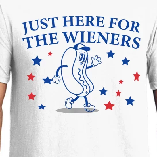 IM Just Here For The Wieners Funny 4th Of July Hot Dog Pajama Set