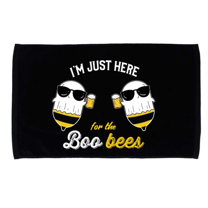 I'm Just Here For The Boo Bees Halloween Ghost Gift Microfiber Hand Towel