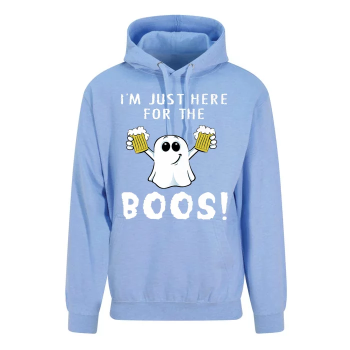 IM Just Here For The Boos Funny Halloween Drinking Unisex Surf Hoodie