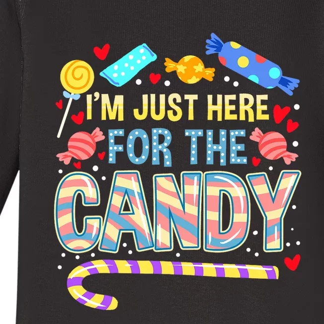 IM Just Here For The Candy Halloween Baby Long Sleeve Bodysuit