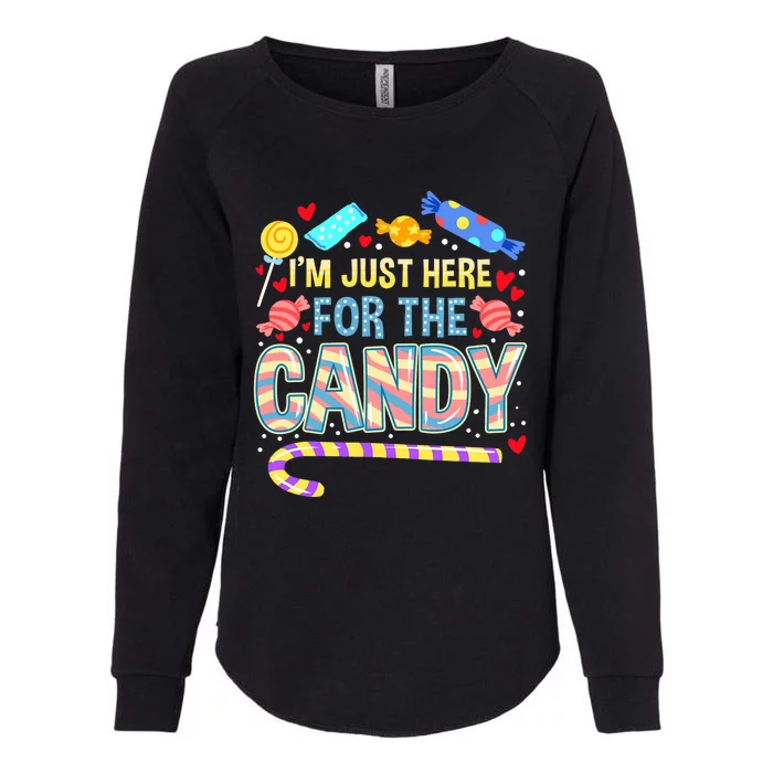 IM Just Here For The Candy Halloween Womens California Wash Sweatshirt