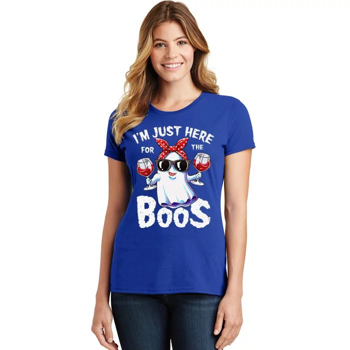 Im Just Here For The Boos Halloween Ghost Cute Funny Women's T-Shirt