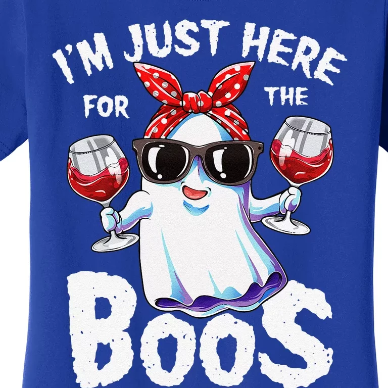 Im Just Here For The Boos Halloween Ghost Cute Funny Women's T-Shirt