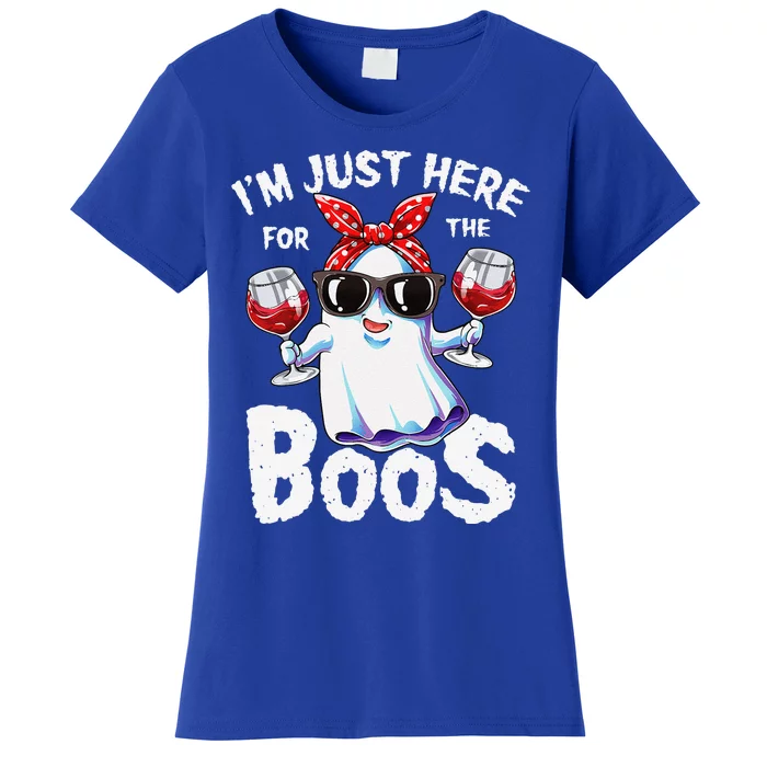 Im Just Here For The Boos Halloween Ghost Cute Funny Women's T-Shirt