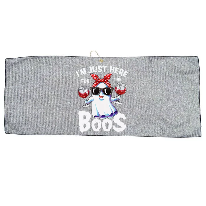 Im Just Here For The Boos Halloween Ghost Cute Funny Large Microfiber Waffle Golf Towel