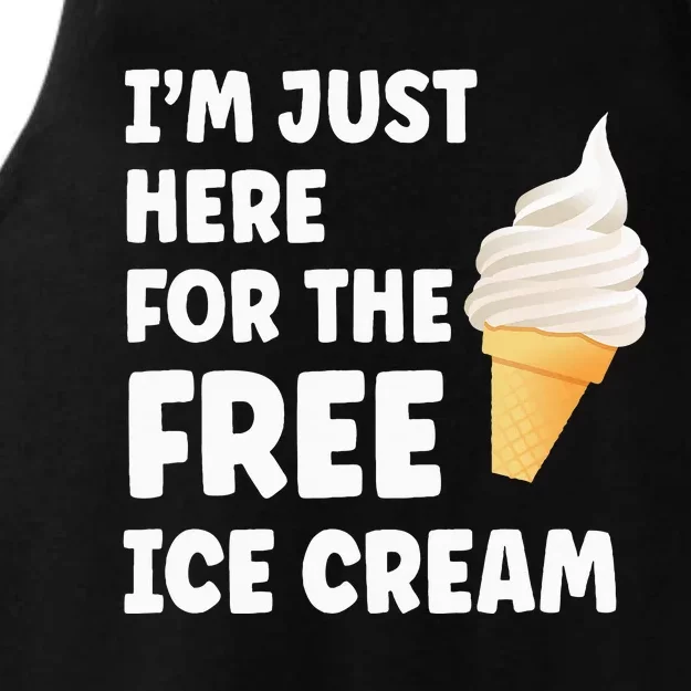 I'm Just Here For The Free Ice Cream Funny Cruise 2024 Ladies Tri-Blend Wicking Tank