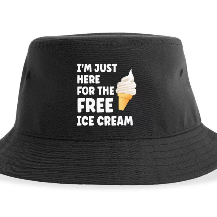 I'm Just Here For The Free Ice Cream Funny Cruise 2024 Sustainable Bucket Hat