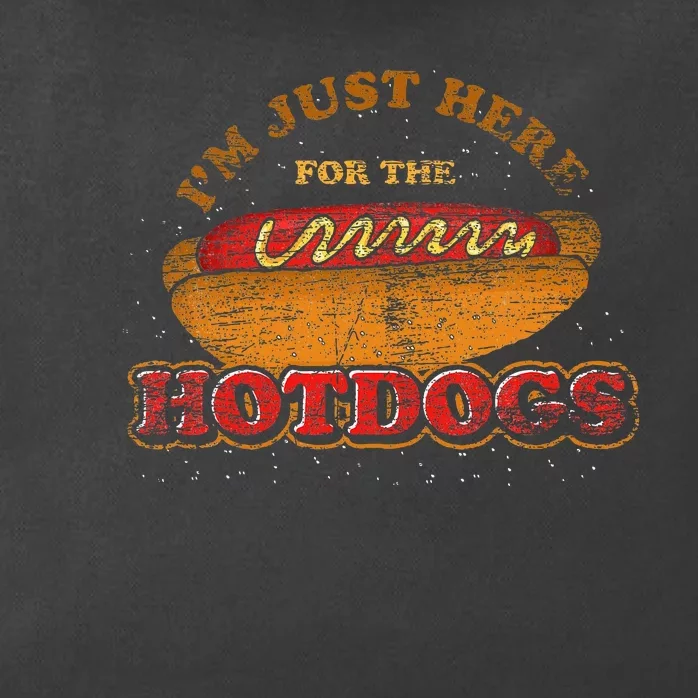 Im Just Here For The Hot Dogs Foodie Weiner Hot Dog Zip Tote Bag