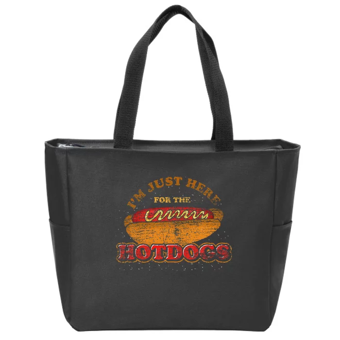 Im Just Here For The Hot Dogs Foodie Weiner Hot Dog Zip Tote Bag