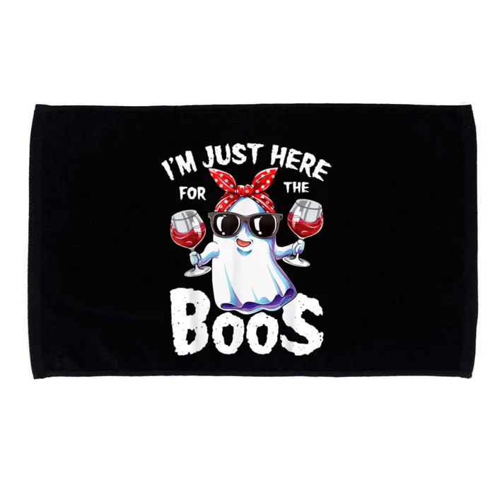 Im Just Here For The Boos Halloween Ghost Cute Funny Microfiber Hand Towel