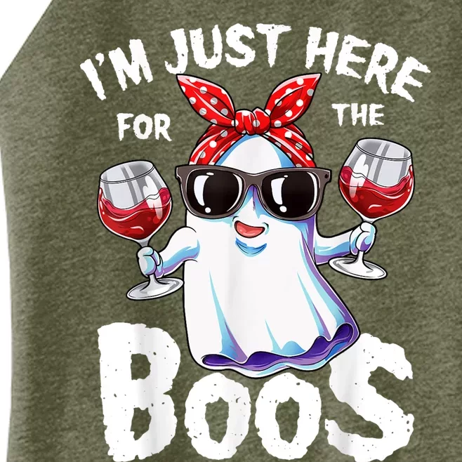 Im Just Here For The Boos Halloween Ghost Cute Funny Women’s Perfect Tri Rocker Tank